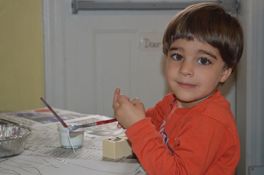 Child Playing with paint